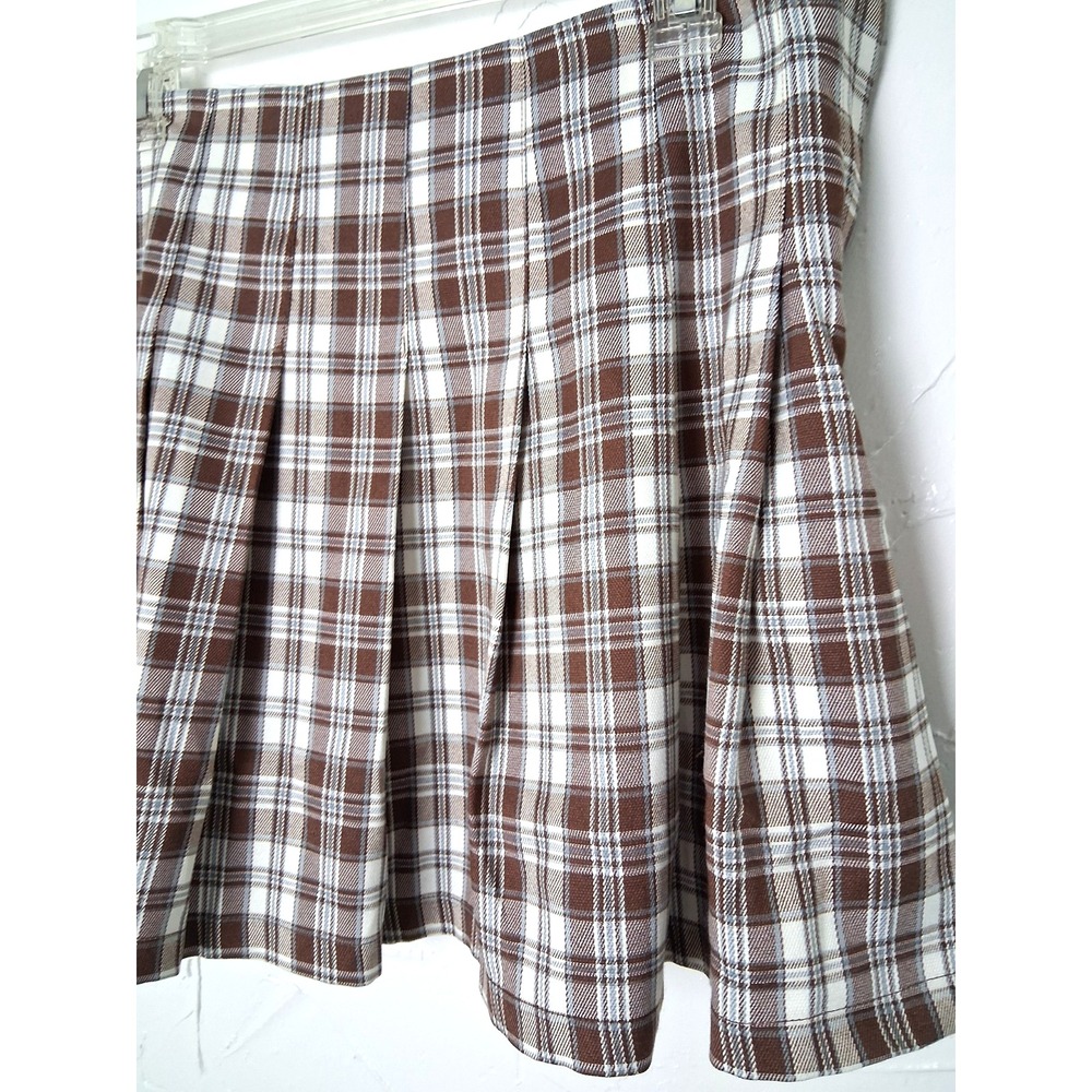 Kori Size‎ Large Plaid Mini Skirt Schoolgirl Preppy Dark Academia Grunge - Picture 2 of 6